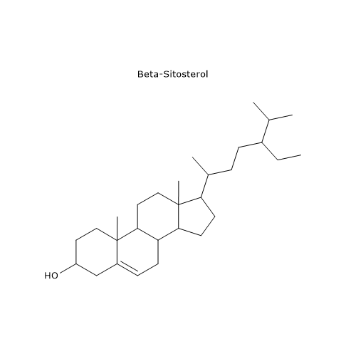 Skeletal formula of beta-sitosterol, a sterol of the unsaponifiable fraction of olive oil