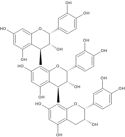 Formula di struttura della procianidina C1, una proantocianidina