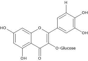 Polyphenols from grapes: skeletal formula of quercetin-3-glucoside, a flavonol