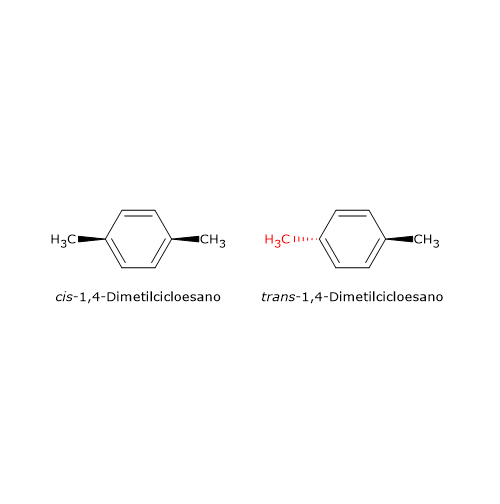 Esempio di isomerismo geometrico: il cis-1,4-dimetilcicloesano ed il trans-1,4-dimetilcicloesano