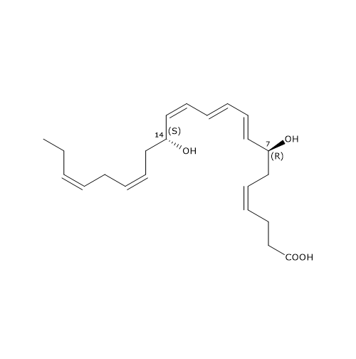 Structural formula of Maresin 1, a DHA derivative with analgesic activity